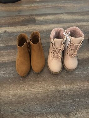 10T Old Navy Pink Boots & Cat Jack Chestnuts faux suede boots
